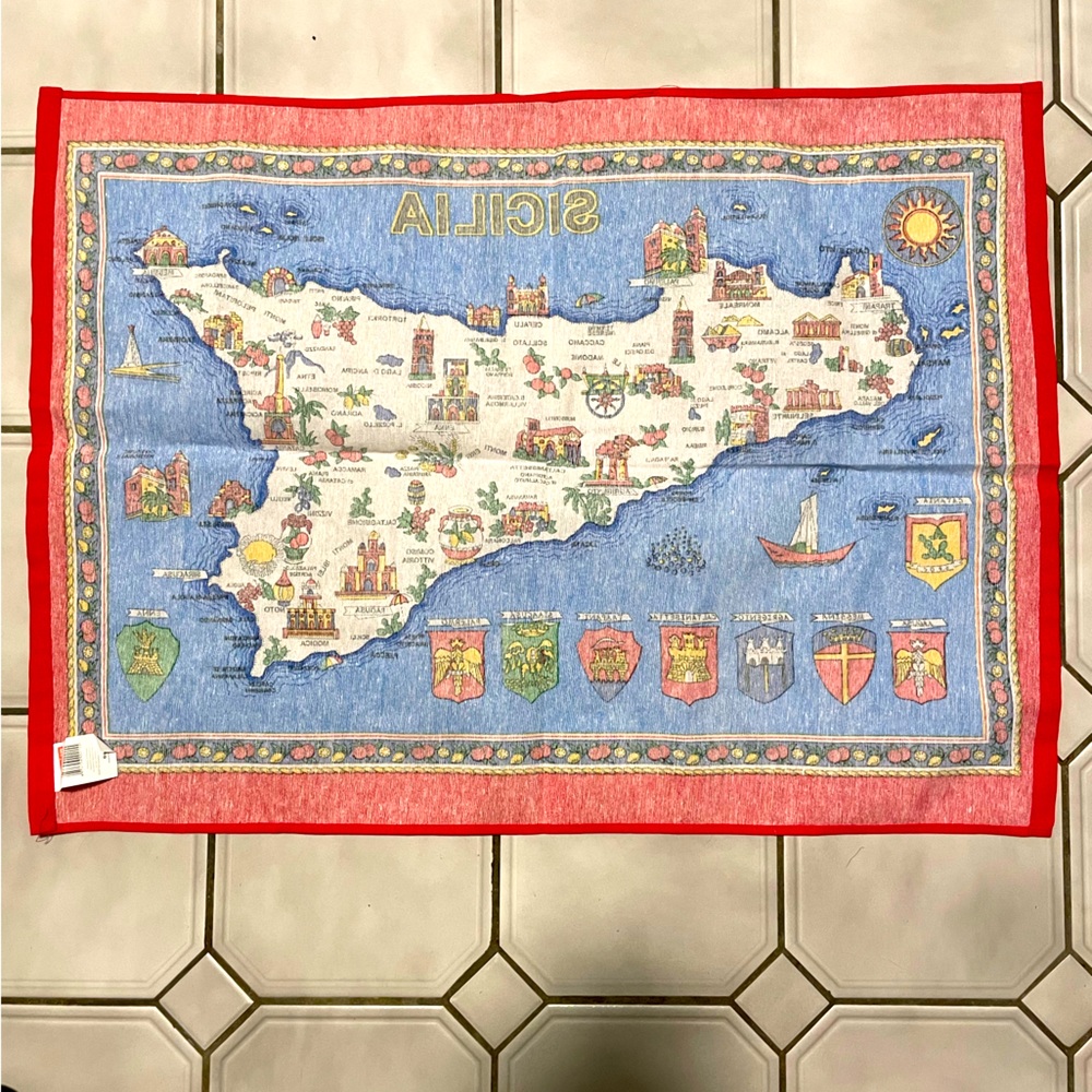 Authentic Italian Map Kitchen Linen - Picture 2 of 2